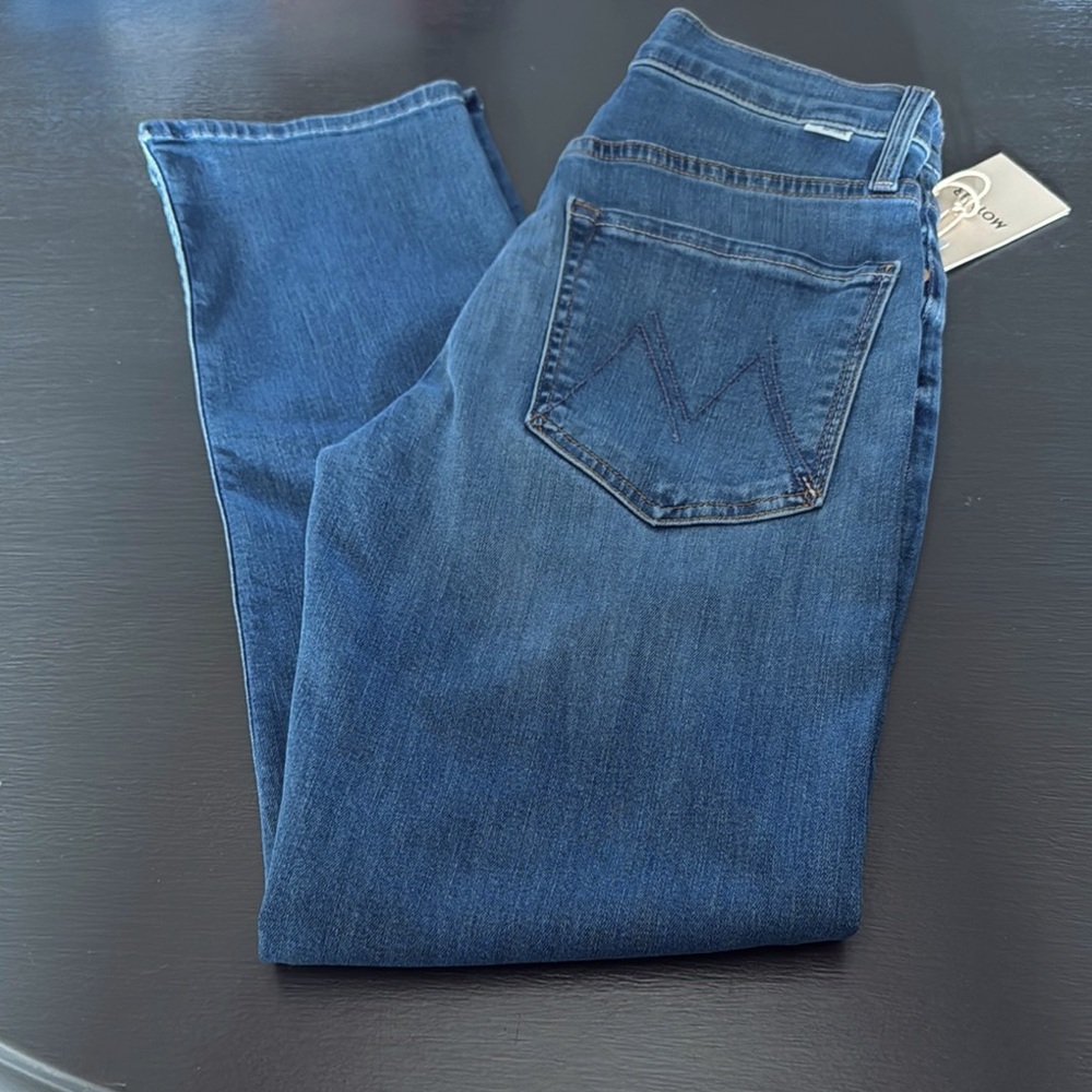 Mother Blue Denim Jeans mid rise rider ankle Lhasa love size 26 NWT